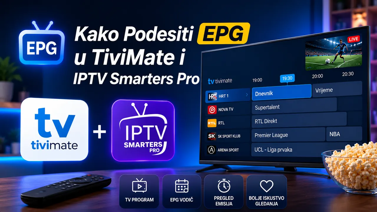 Kako Podesiti EPG u TiviMate i IPTV Smarters Pro (Vodič 2026)